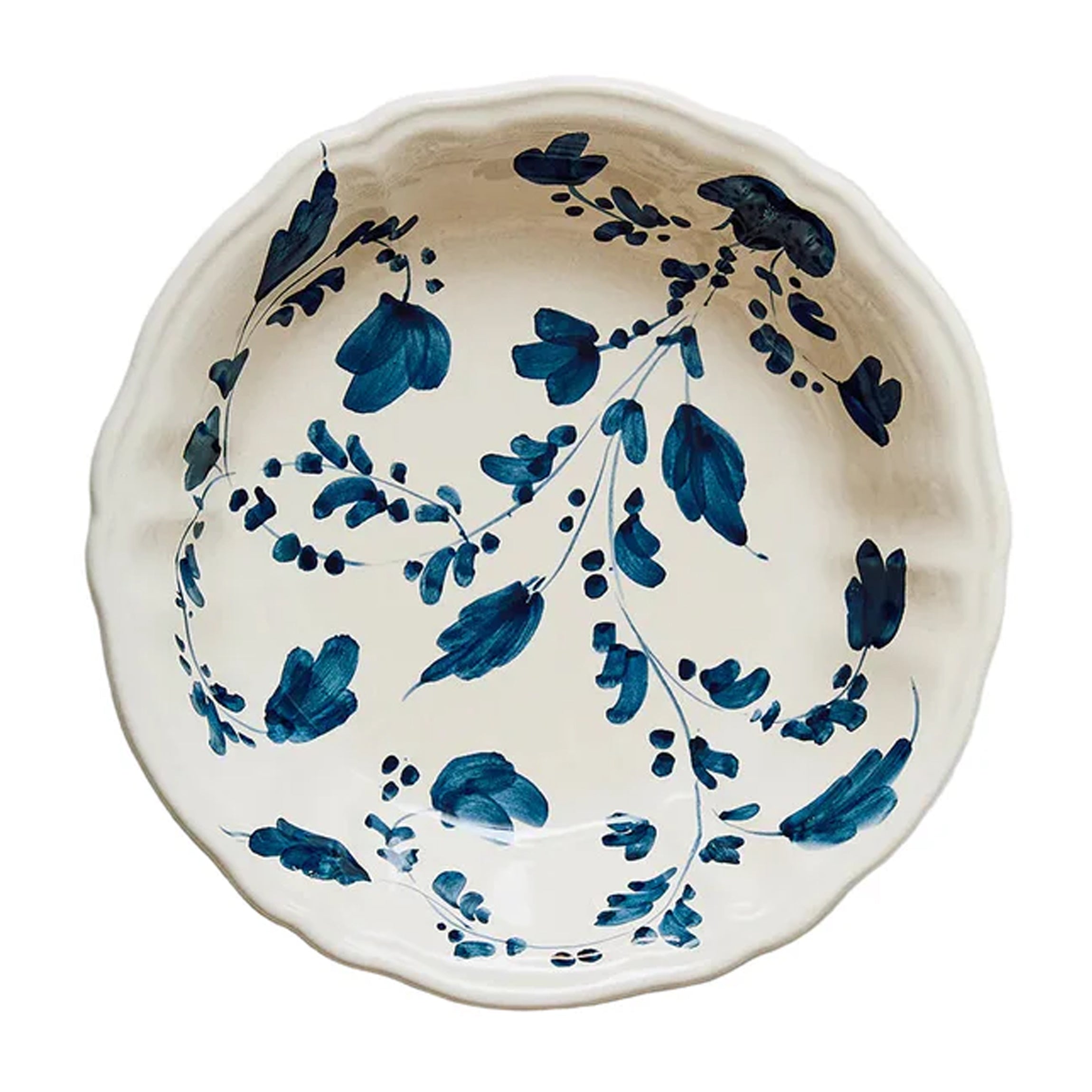 Flora Extra Large Serving Bowl in Blue