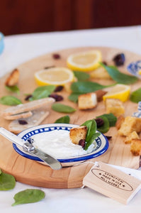 Oval Dip Board with Ceramic Bowl