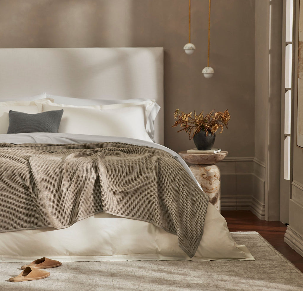 Waffle Bed Blanket in Oak