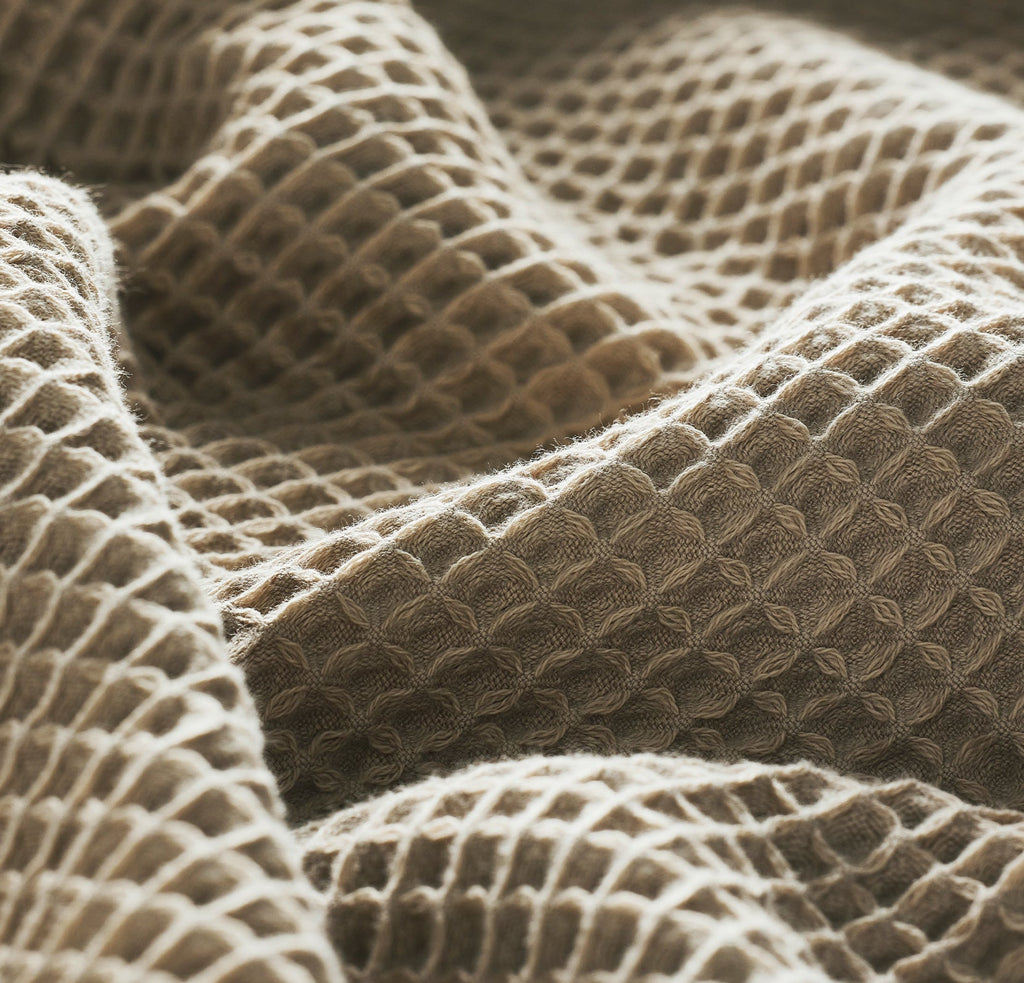 Waffle Bed Blanket in Oak