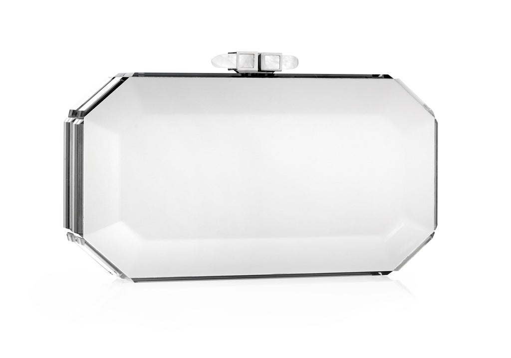 Faye Reflection Silver Clutch