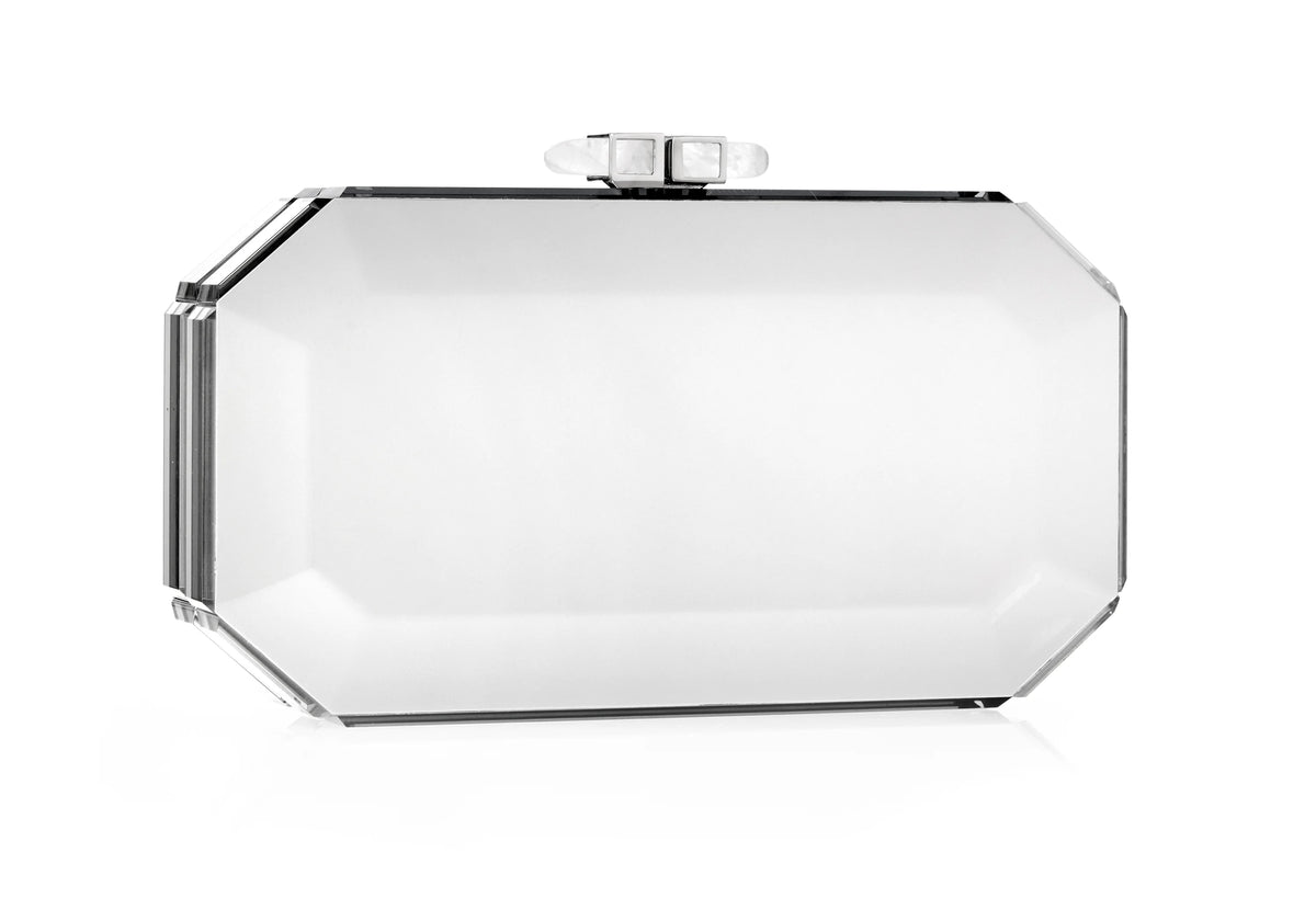 Faye Reflection Silver Clutch