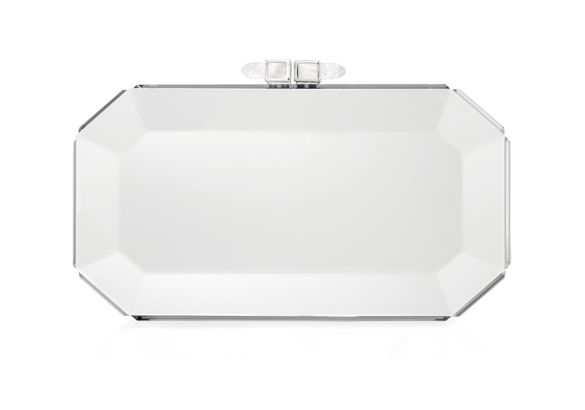 Faye Reflection Silver Clutch