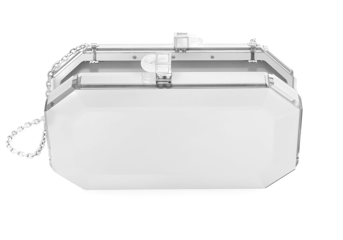 Faye Reflection Silver Clutch