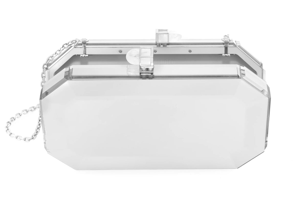 Faye Reflection Silver Clutch