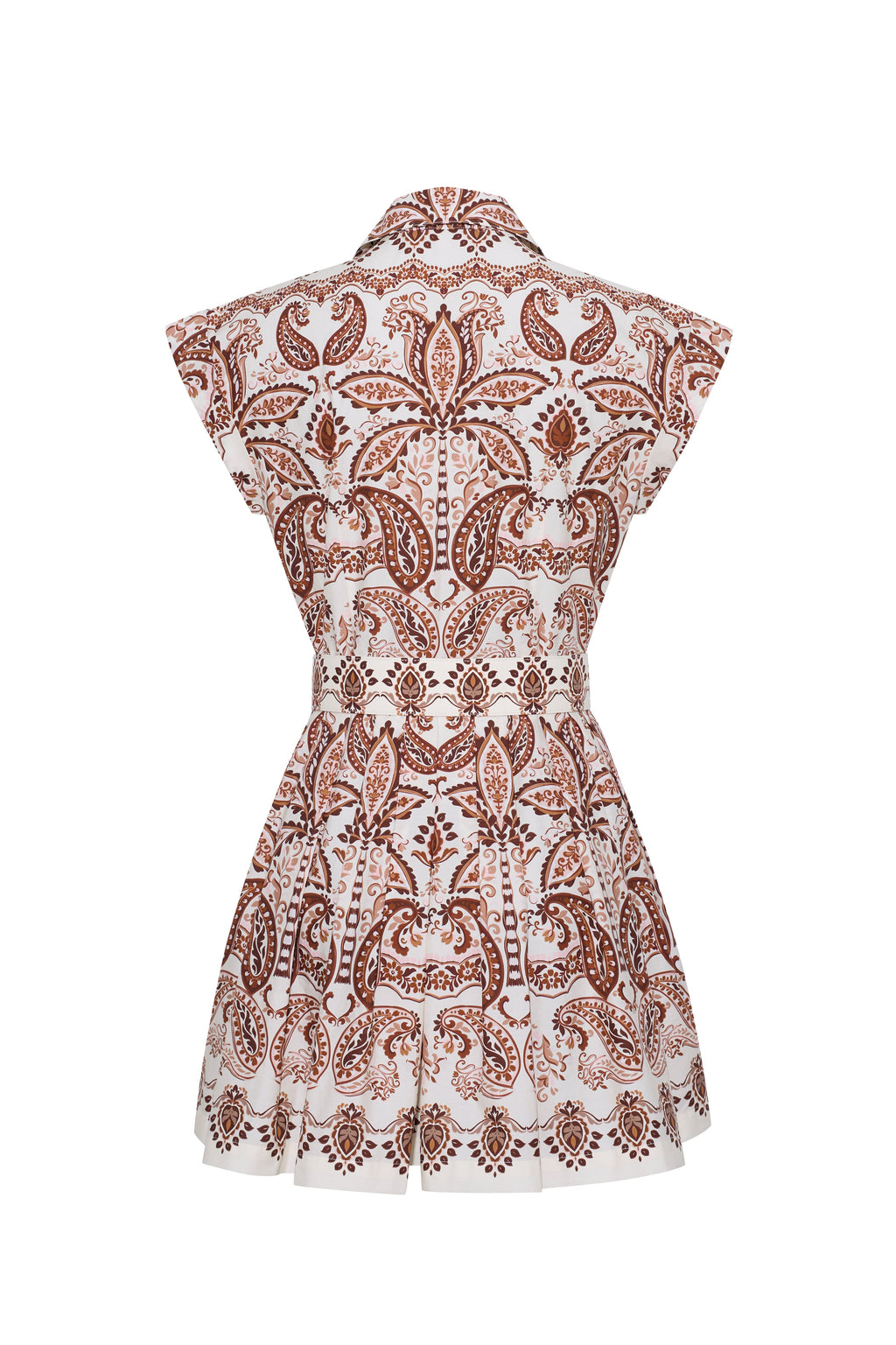 Octavia Mini Dress in Palm Paisley Ivory