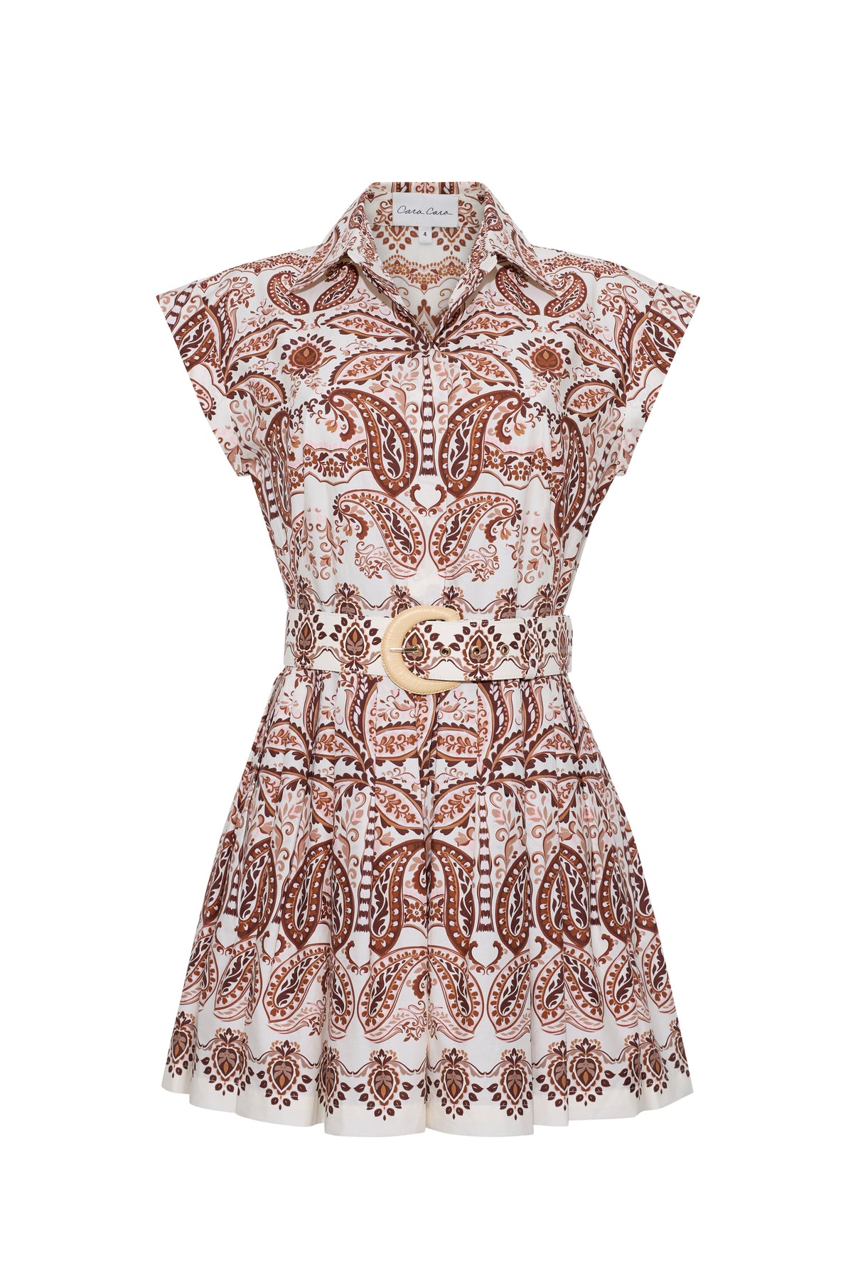 Octavia Mini Dress in Palm Paisley Ivory