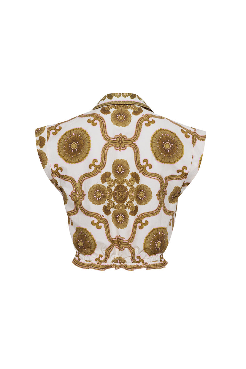 Octavia Top in Mod Floral Olive
