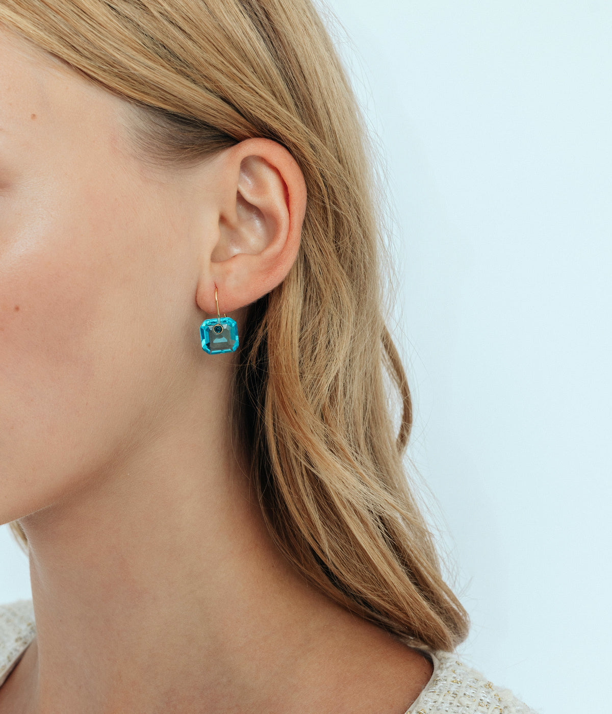 Octavia Earrings in Aqua
