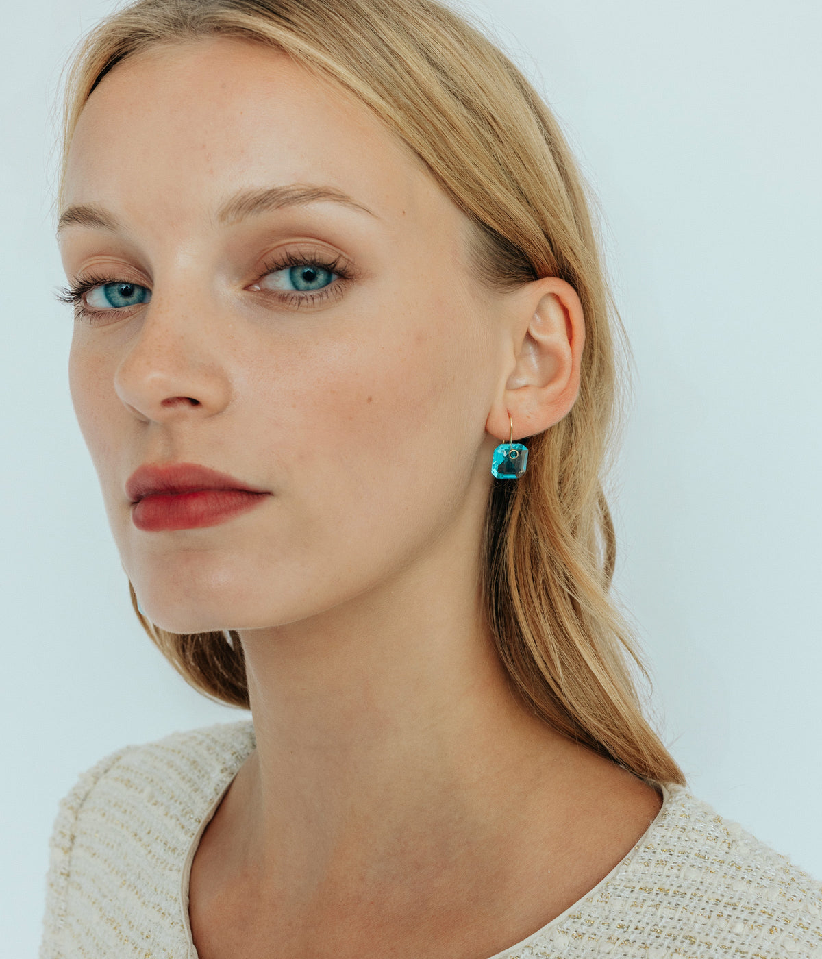 Octavia Earrings in Aqua