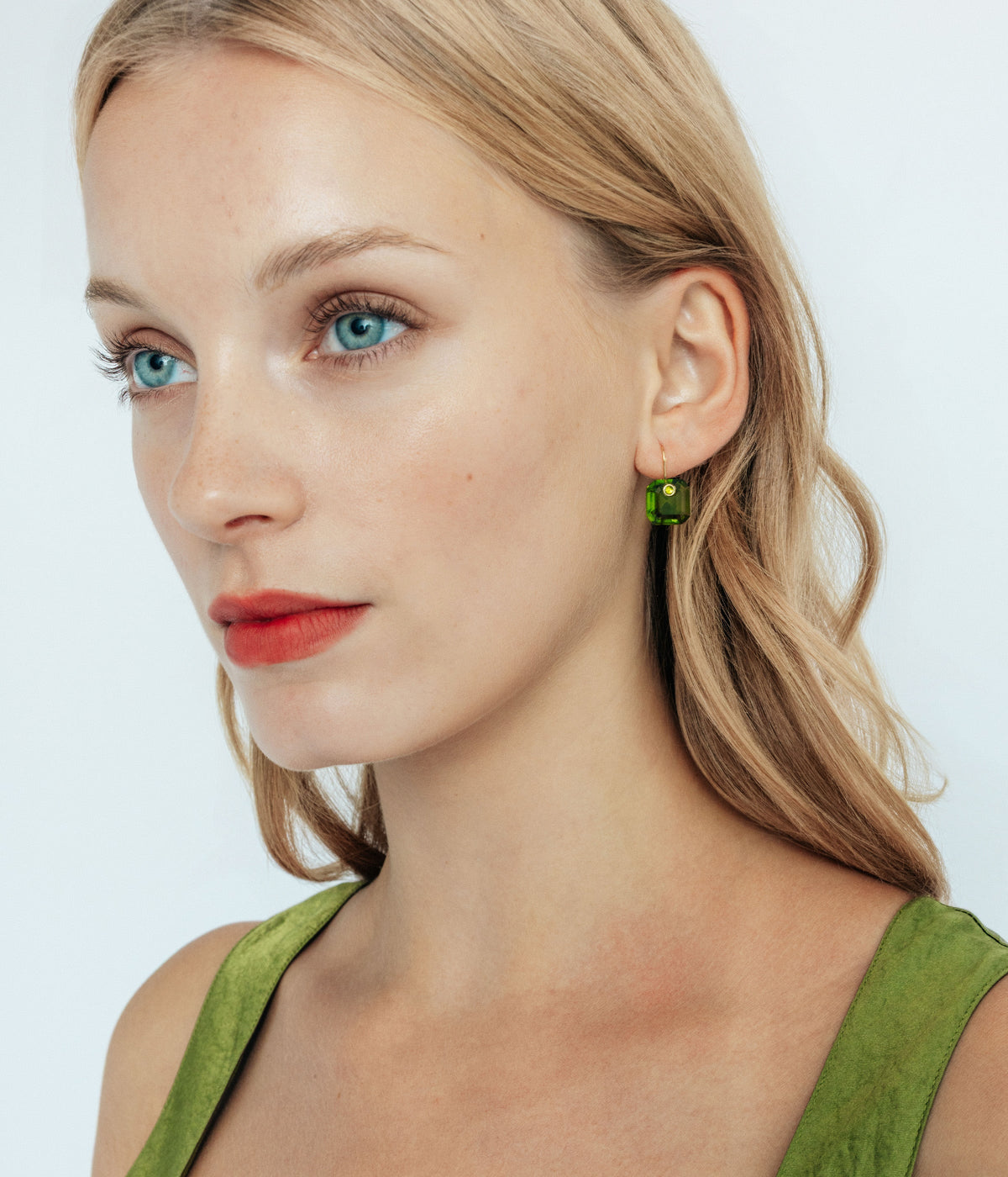Octavia Earrings in Olivine