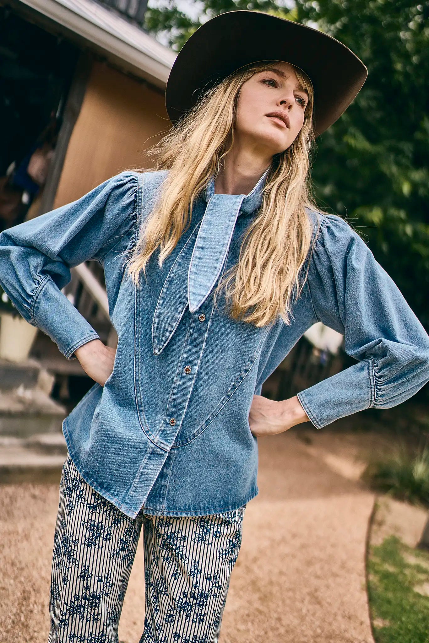 Odessa Shirt in Vintage Denim