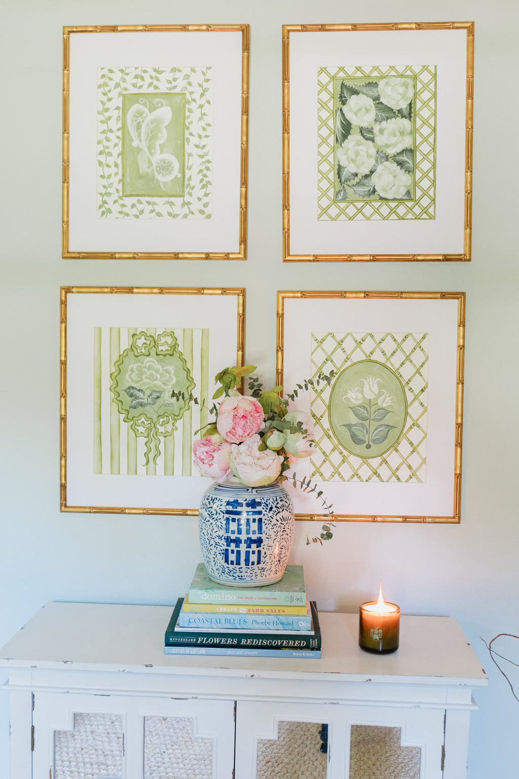 Victorian Peony En Vert Art Print