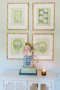 Victorian Peony En Vert Art Print