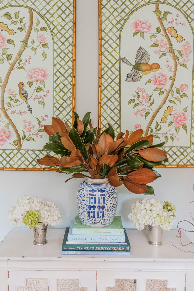 Original Chinoiserie Panels on Silk | Le Jardin De Elizabeth, Set of 2