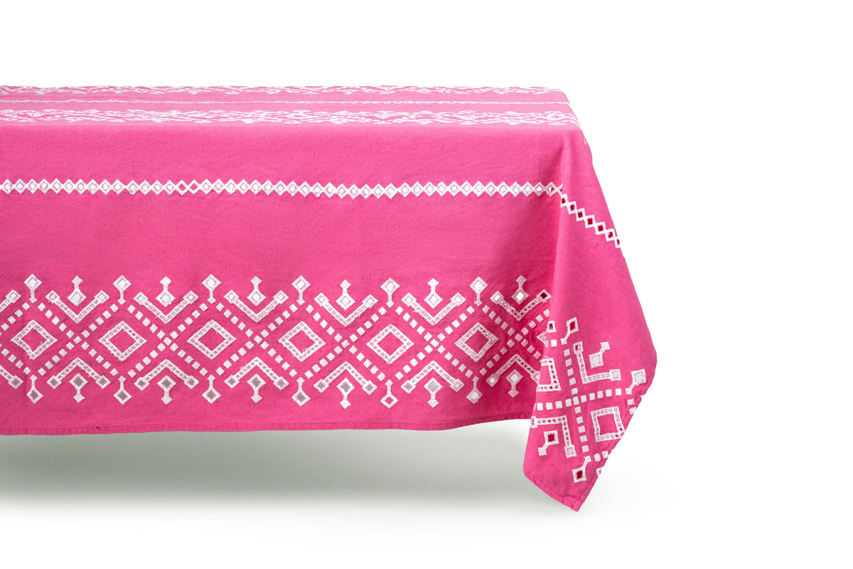 Ojete Rectangular Tablecloth in Bougainvillea