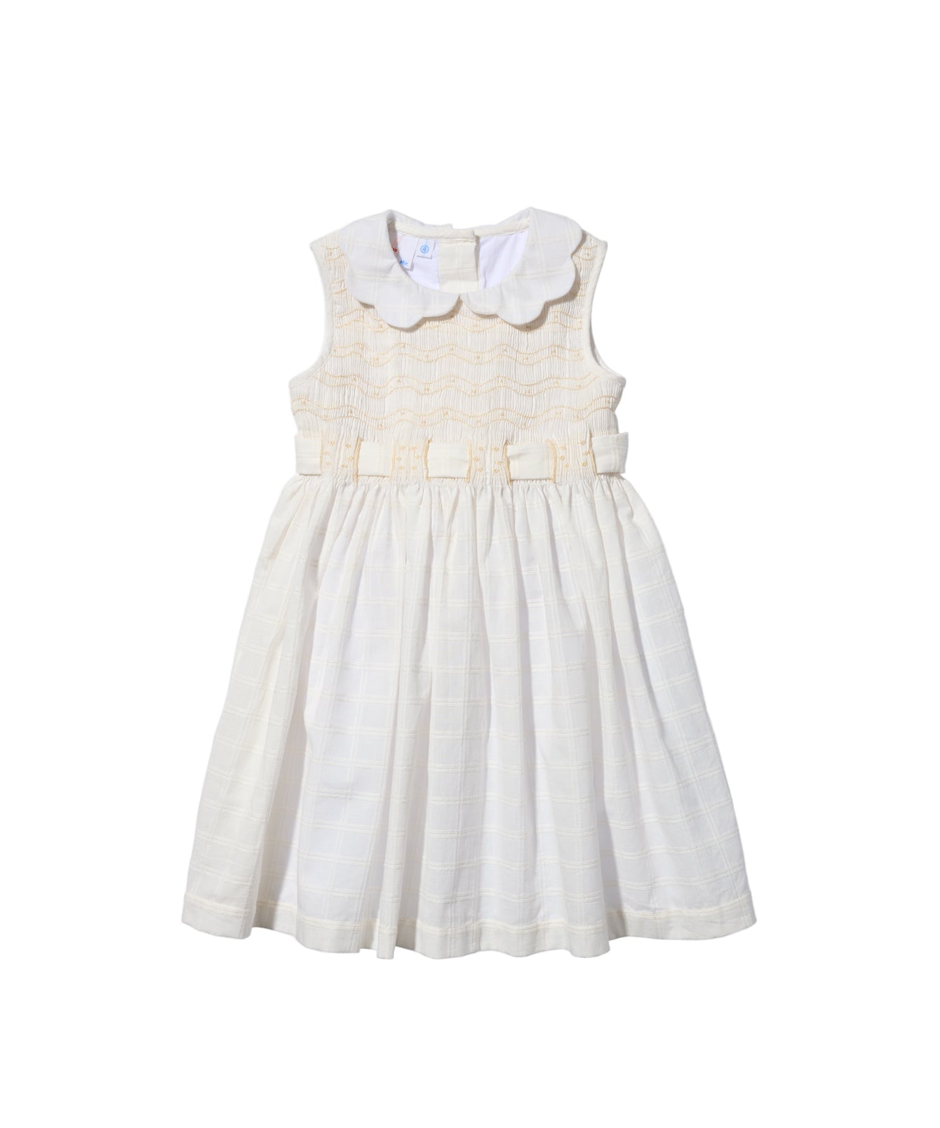 Olive Dress in Cream Windowpane