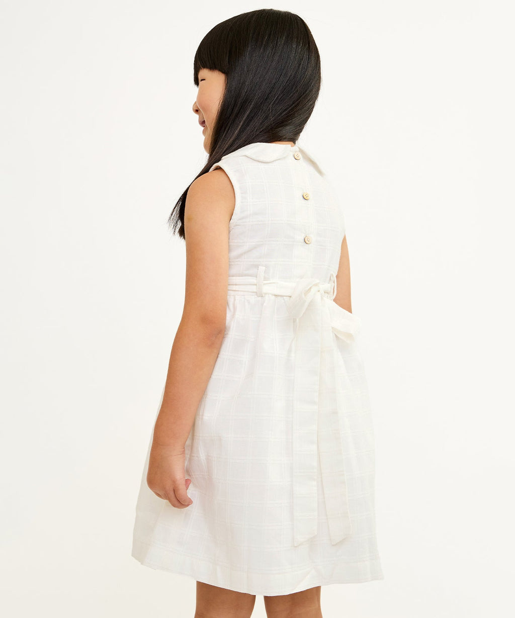 Olive Dress in Cream Windowpane