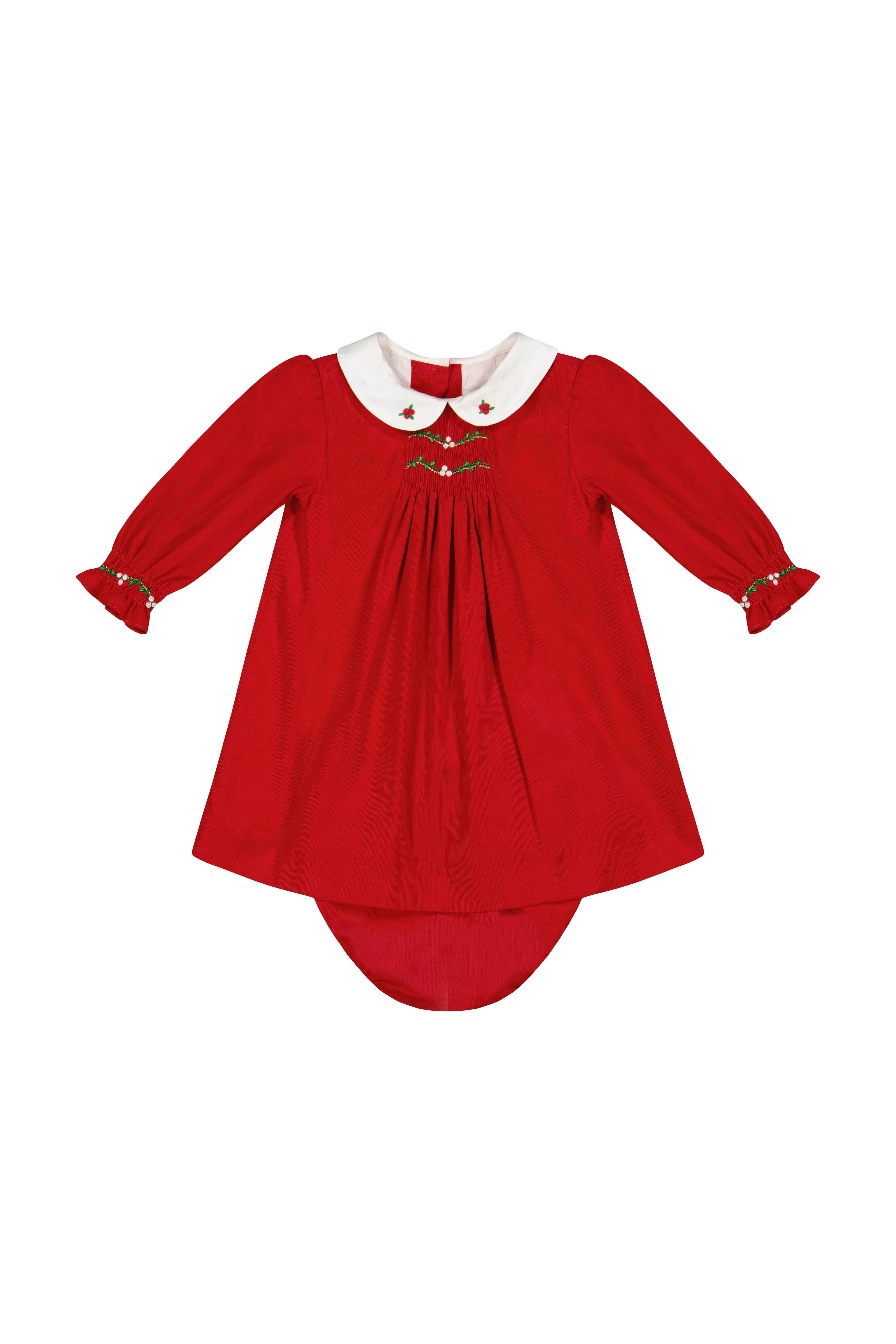 Olympe Red Smocked Baby Set