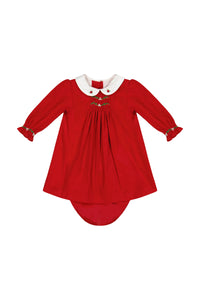 Olympe Red Smocked Baby Set