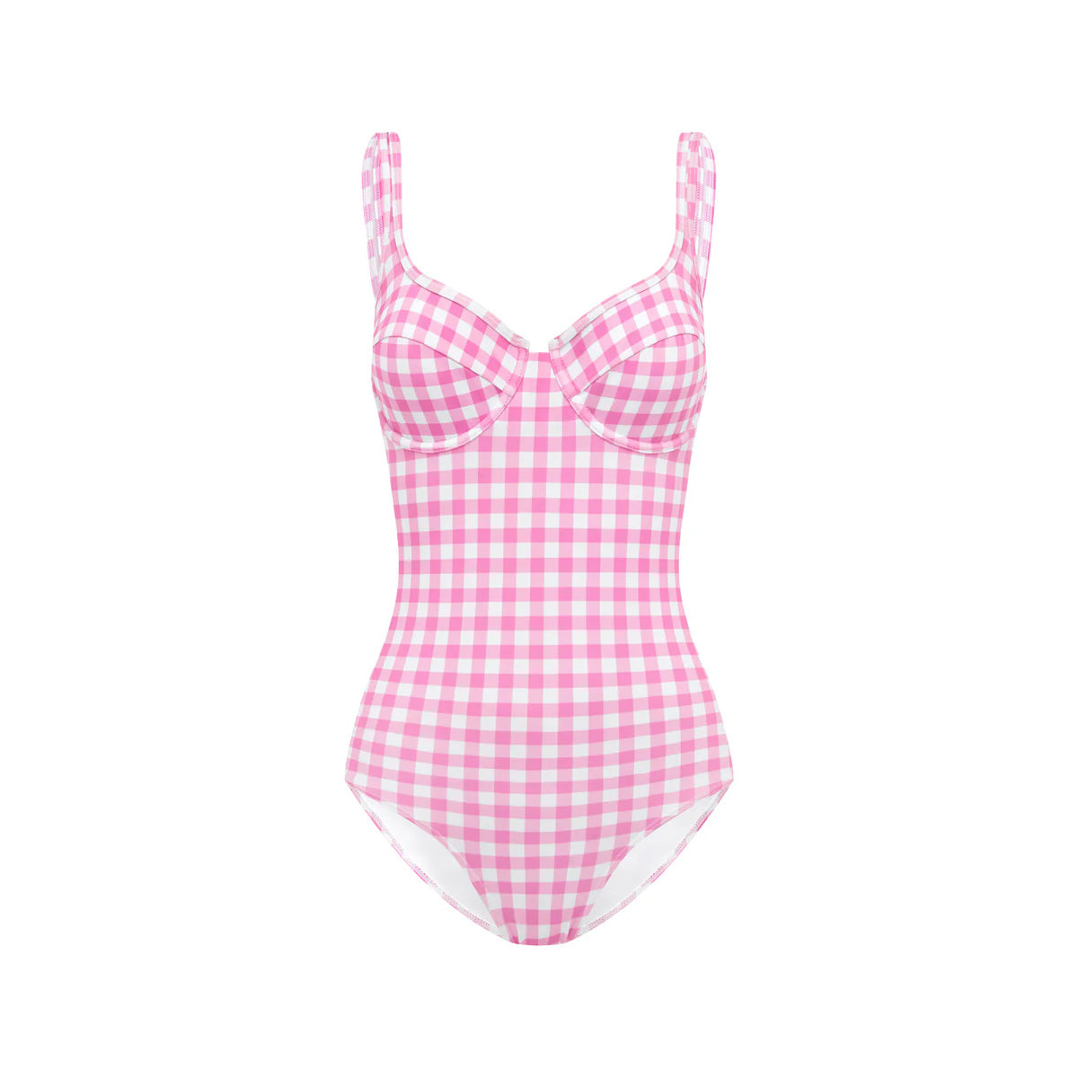 Blush Gingham Balconette One-Piece