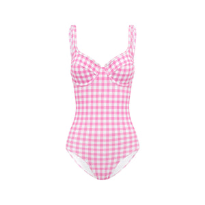 Blush Gingham Balconette One-Piece