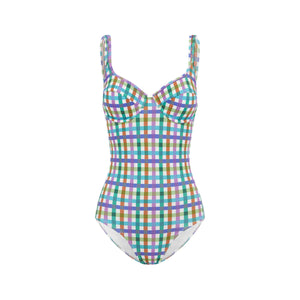Atlantis Gingham Balconette One-Piece