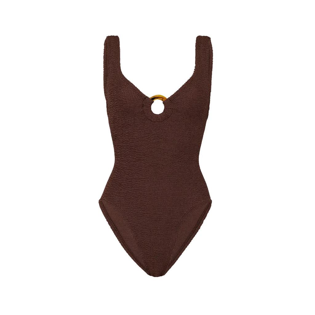 Celine One-Piece in Metallic Chocolate