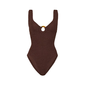 Celine One-Piece in Metallic Chocolate