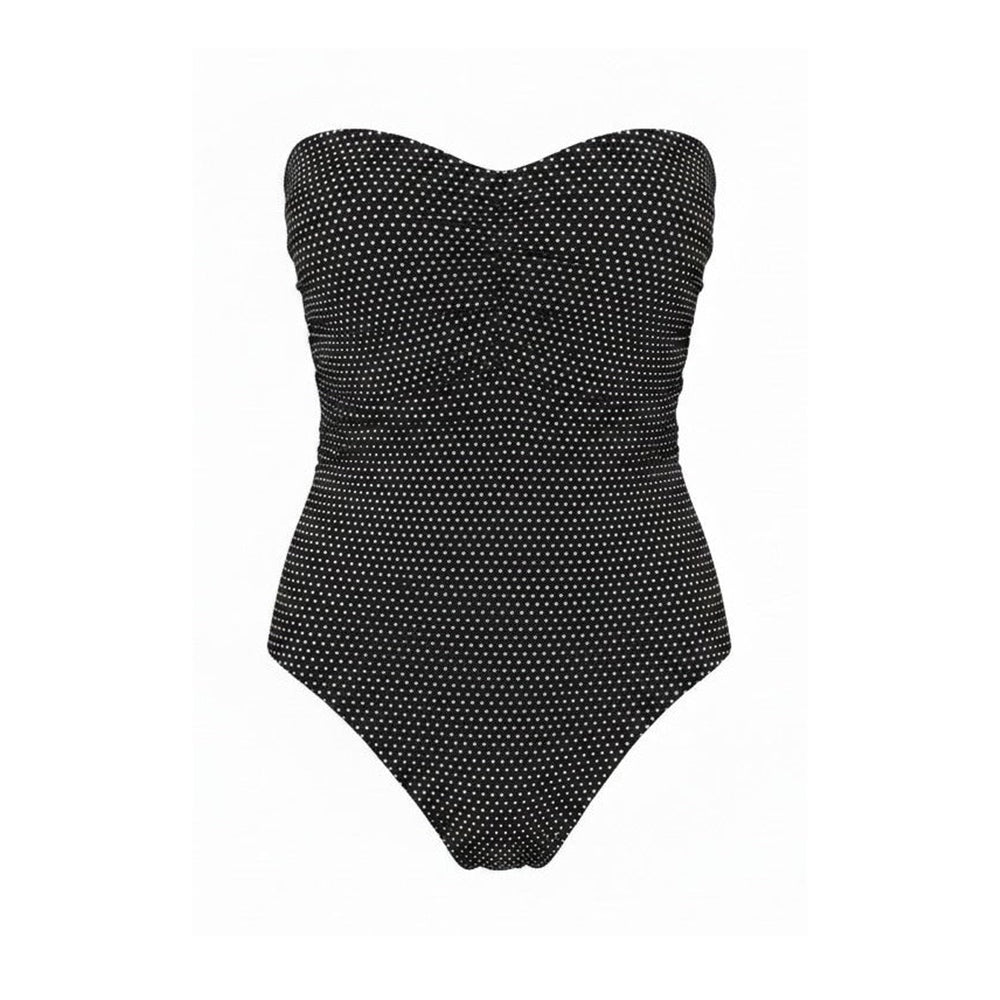 The Pana One-Piece in Polka Dot Black Dot Classic