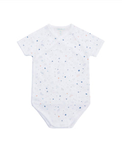 Star & Crown Pima Cotton Wrap Onesie in Blue