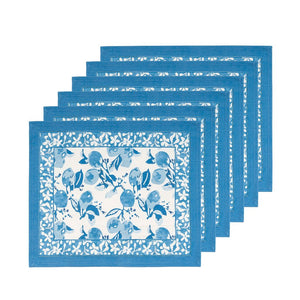 Citron Mats in Bleu, Set of 6