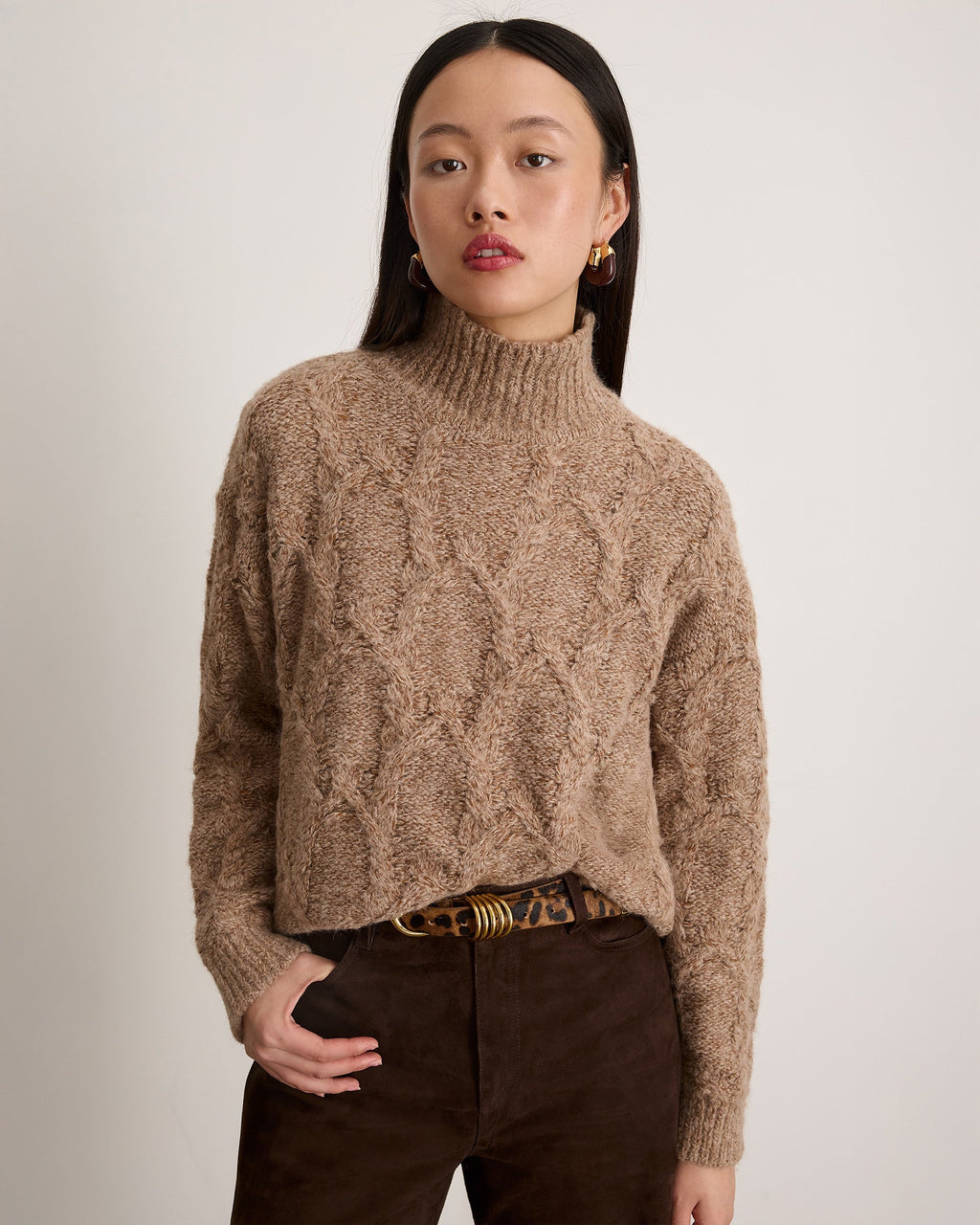 Opaline Sweater in Marled Camel