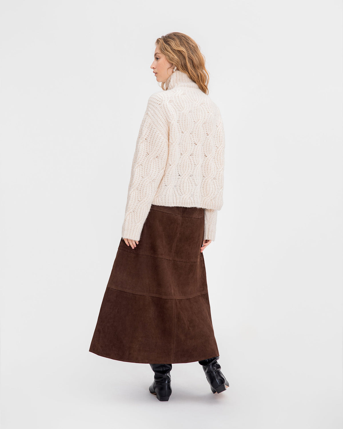 Suede Hudson Skirt in Chocolate