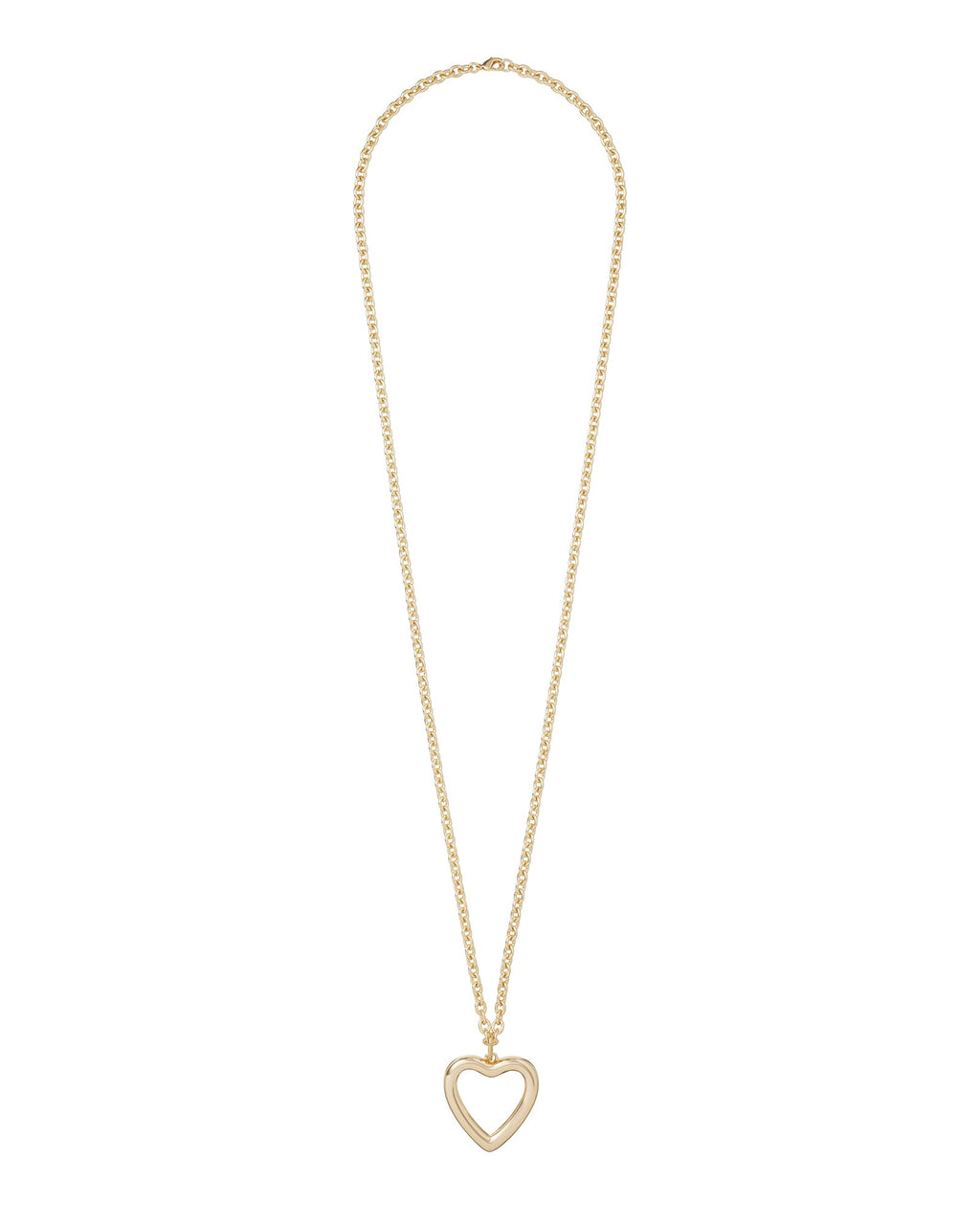 The Puffy Open Heart Necklace in Gold
