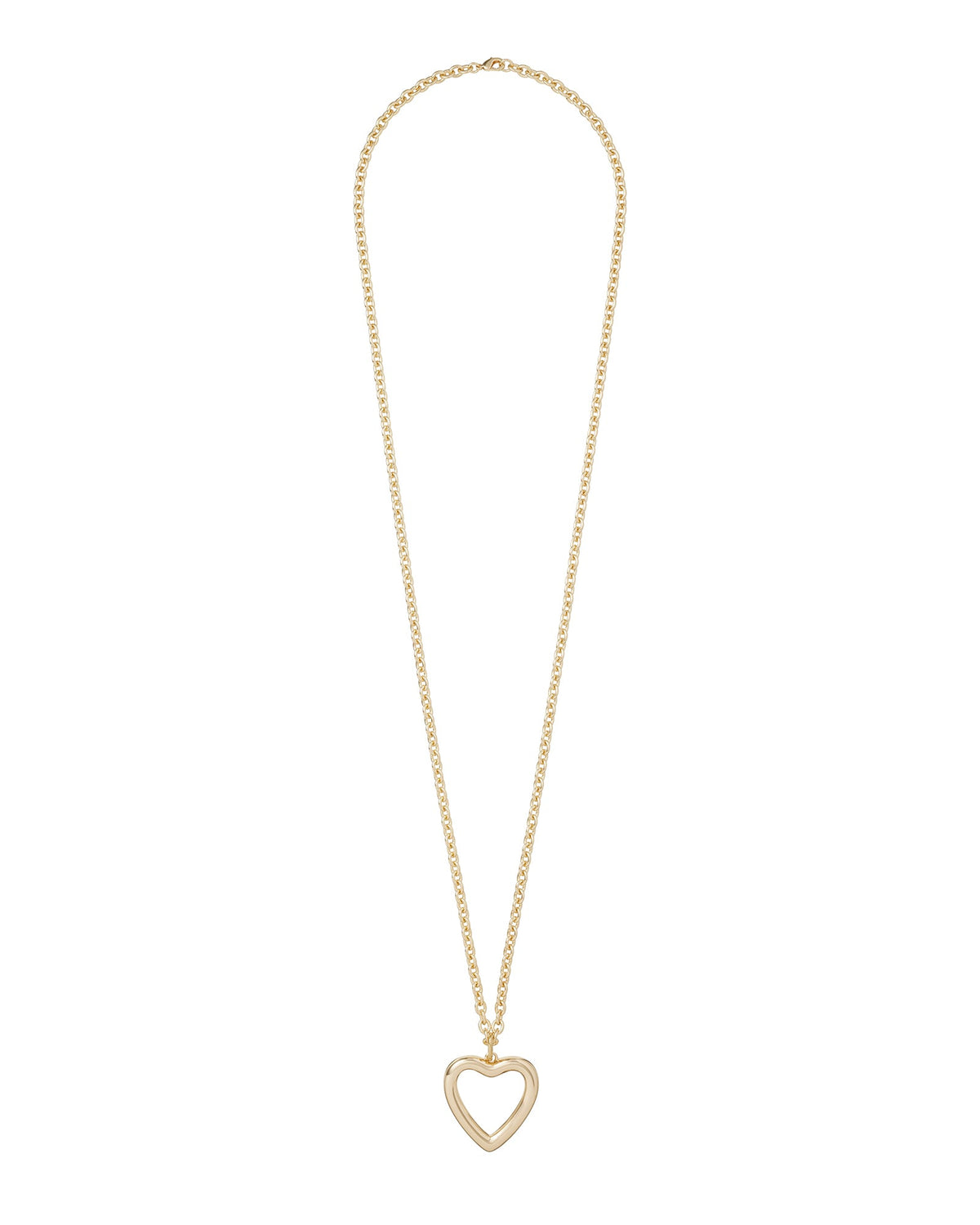 The Puffy Open Heart Necklace in Gold