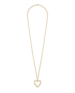 The Puffy Open Heart Necklace in Gold