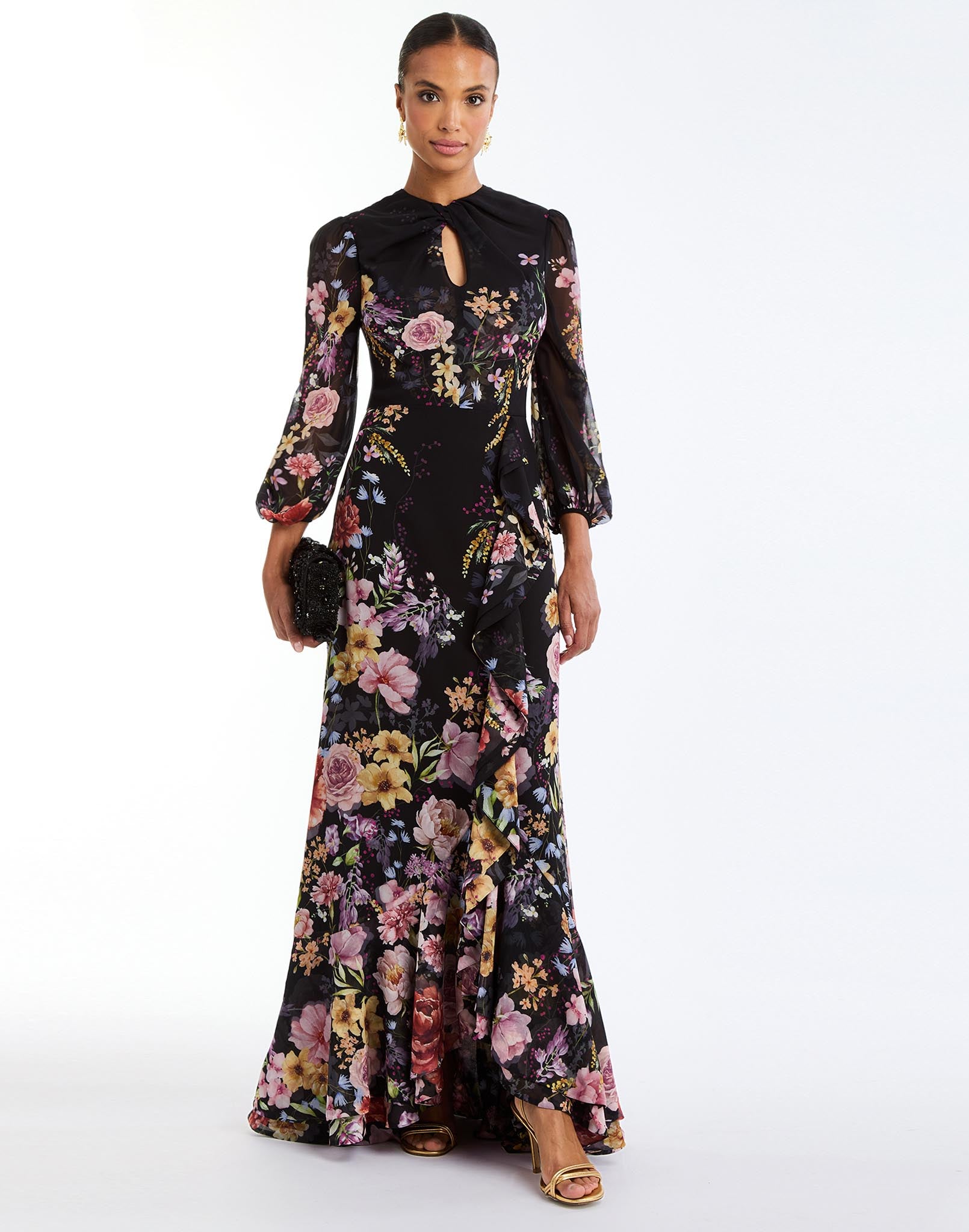 Ophelia Gown in Twilight Florals | Over The Moon