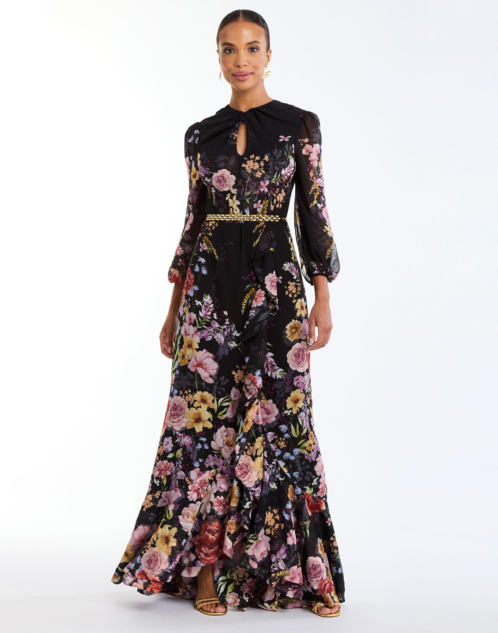 Ophelia Gown in Twilight Florals | Over The Moon