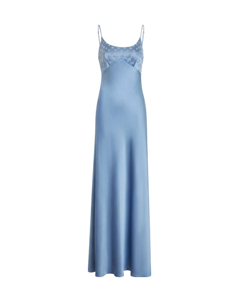 light blue night dress Tanya Taylor | Ophelia | Shadow Black And White Stripe This wedding set is Removable Bow Color:Ivy