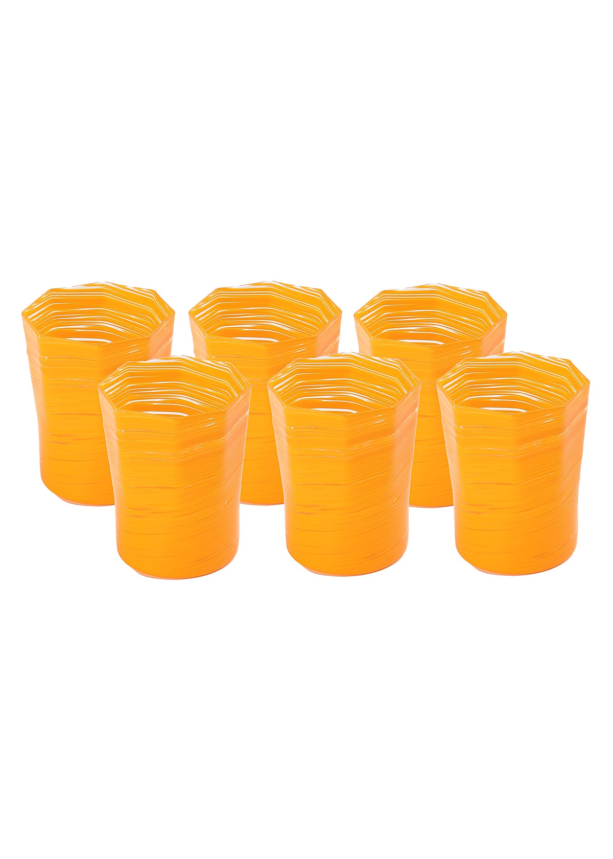 Short Hand Blown Tumbler in Corn, Set of 6