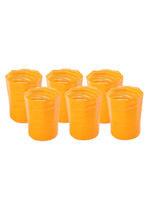 Short Hand Blown Tumbler in Corn, Set of 6