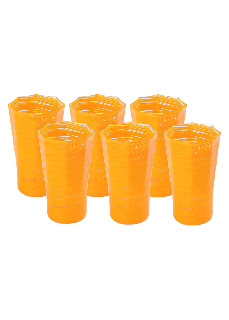 Tall Hand Blown Tumbler in Corn, Set of 6