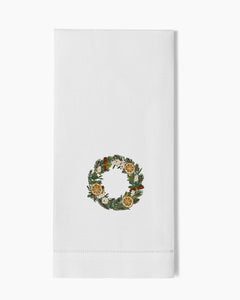 Image of Henry Handwork Orange Slice Wreath Handtowel.