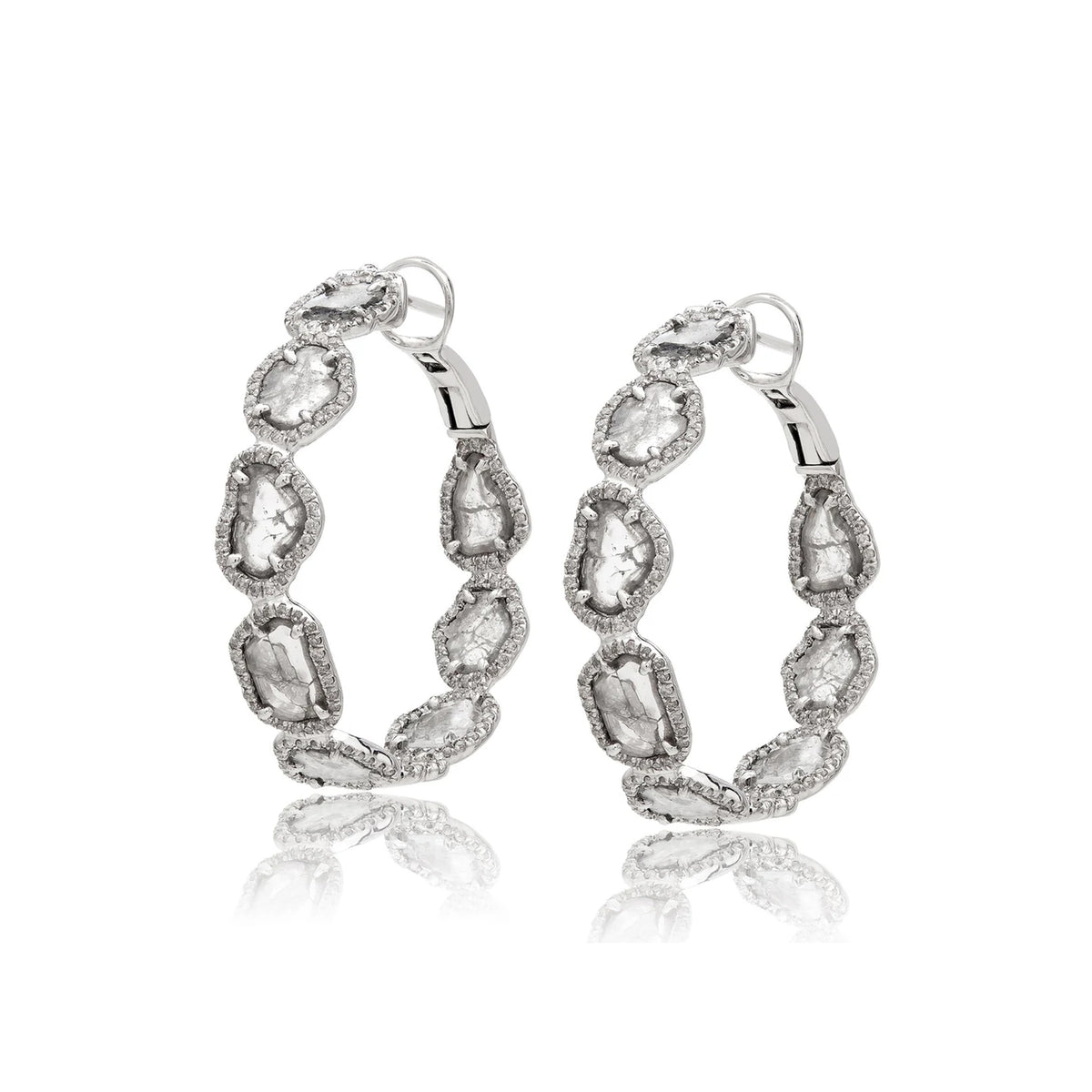 Organic Beauty Winter Diamond Hoop Earrings