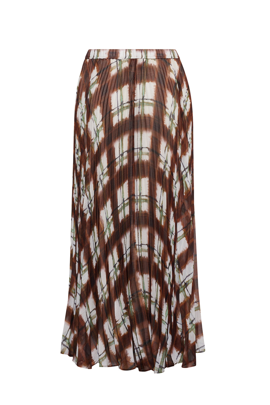Otta Skirt in Painted Plaid Brown