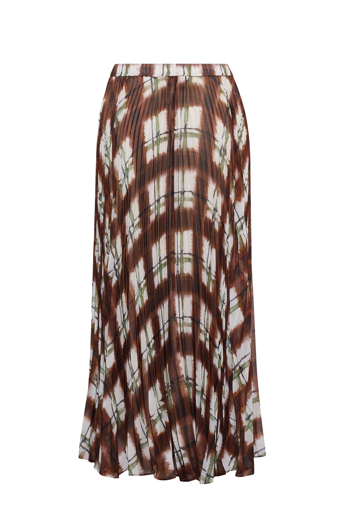 Otta Skirt in Painted Plaid Brown