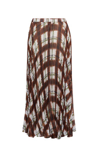 Otta Skirt in Painted Plaid Brown