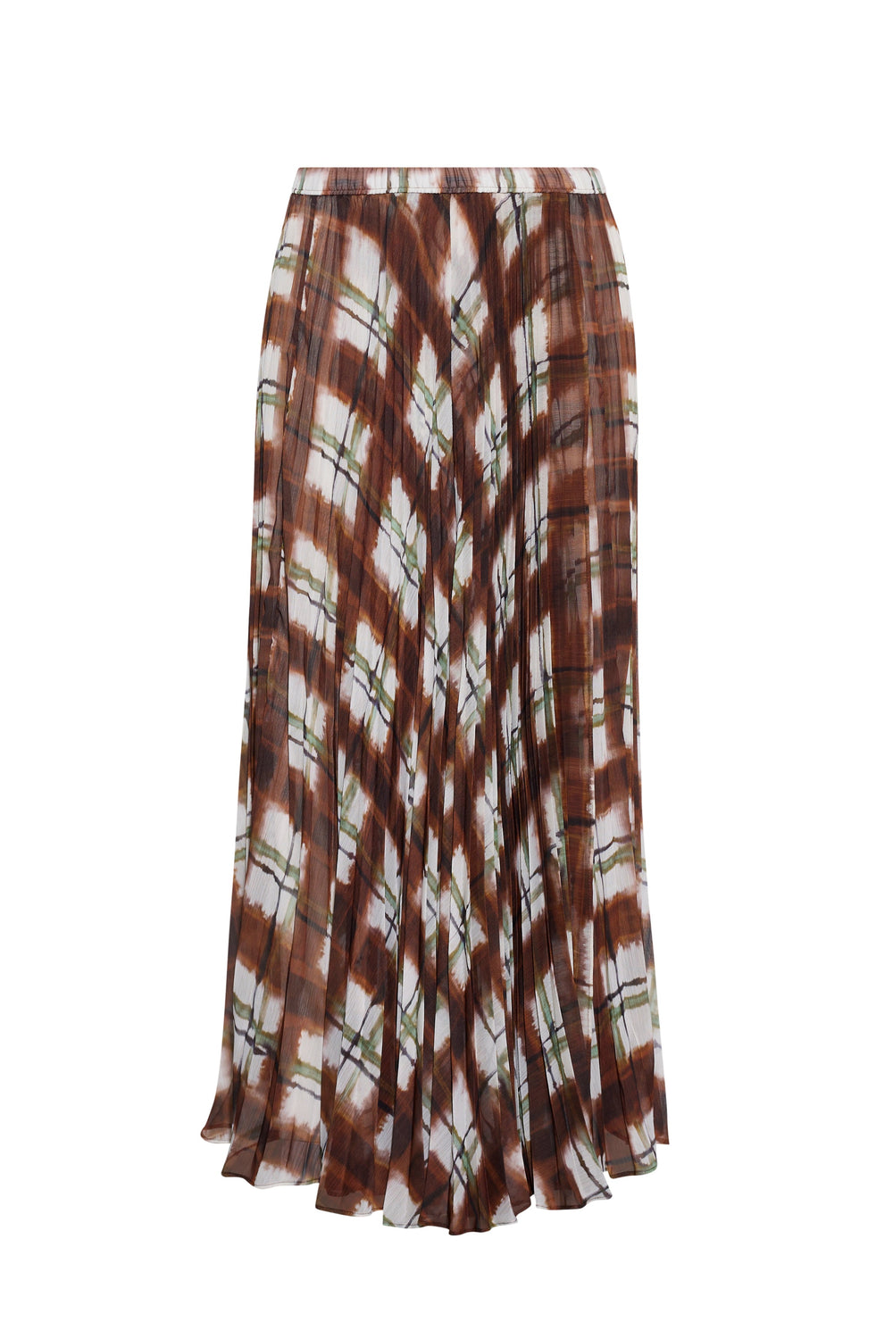Otta Skirt in Painted Plaid Brown