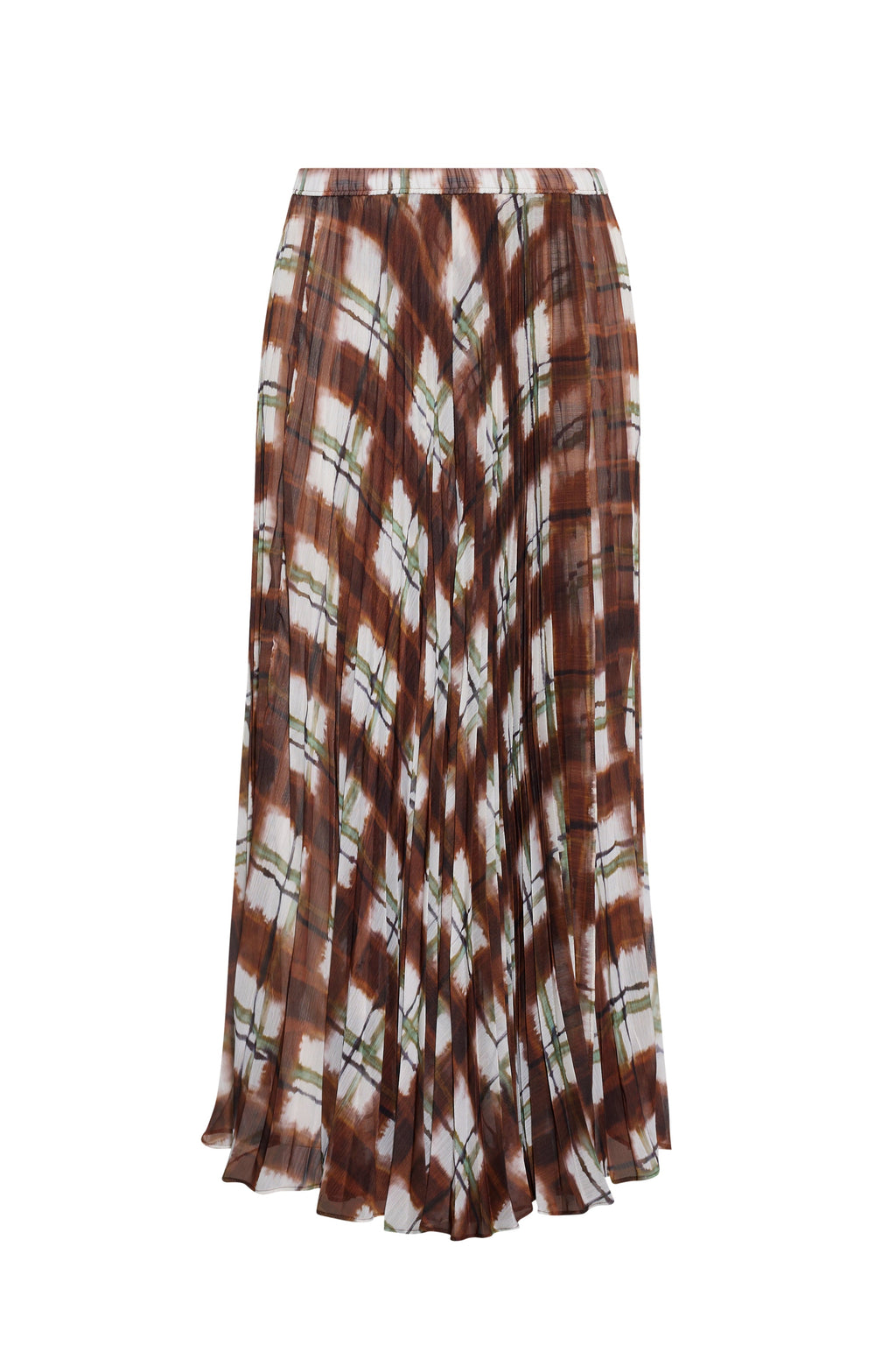 Otta Skirt in Painted Plaid Brown